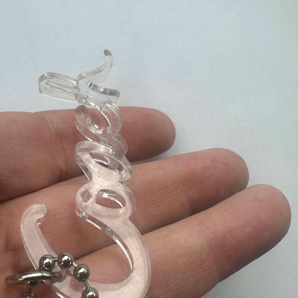 Coach Poppy Clear Script Tag Keychain - Picture 11 of 13